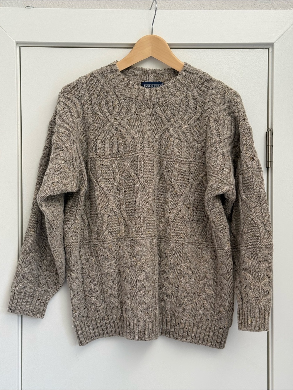 Vintage Lands end women’s wool and silk cable knit sweater